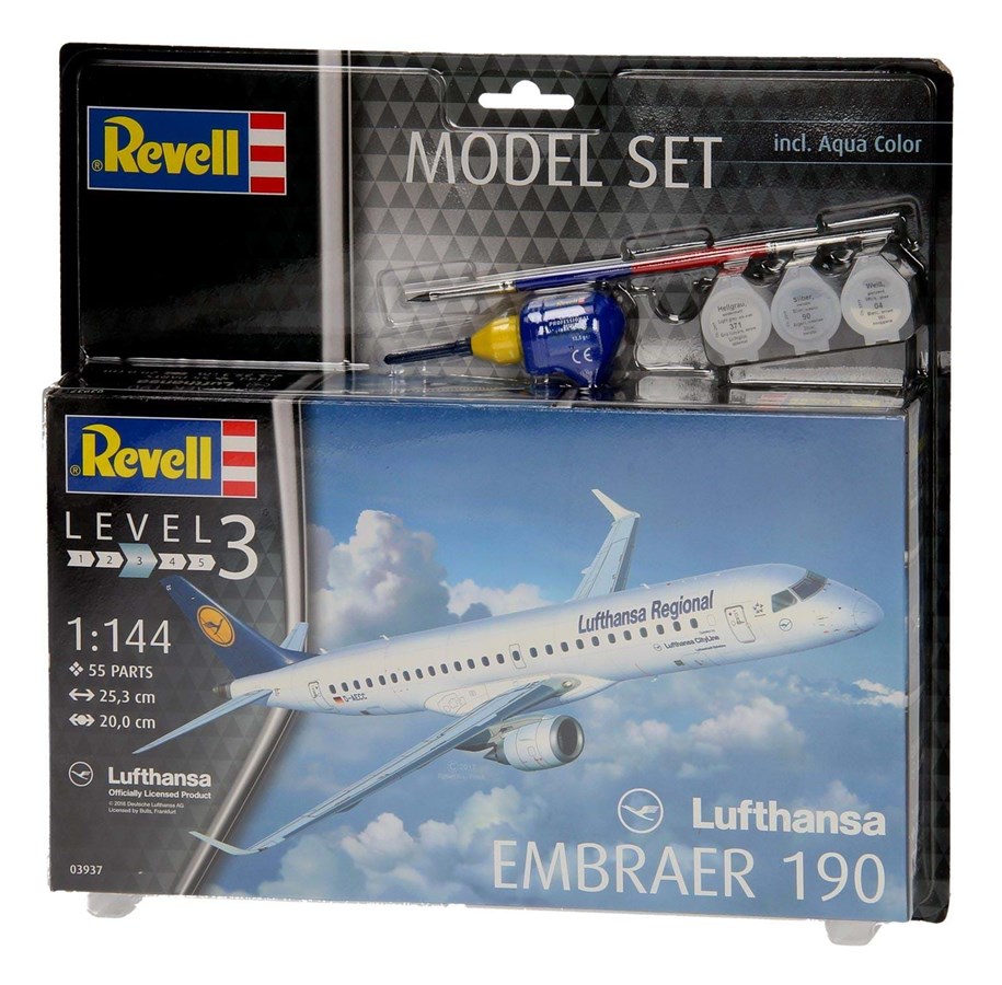 Pienoismallit - Revell Model Set - Embraer 190 Lufthansa - 63937