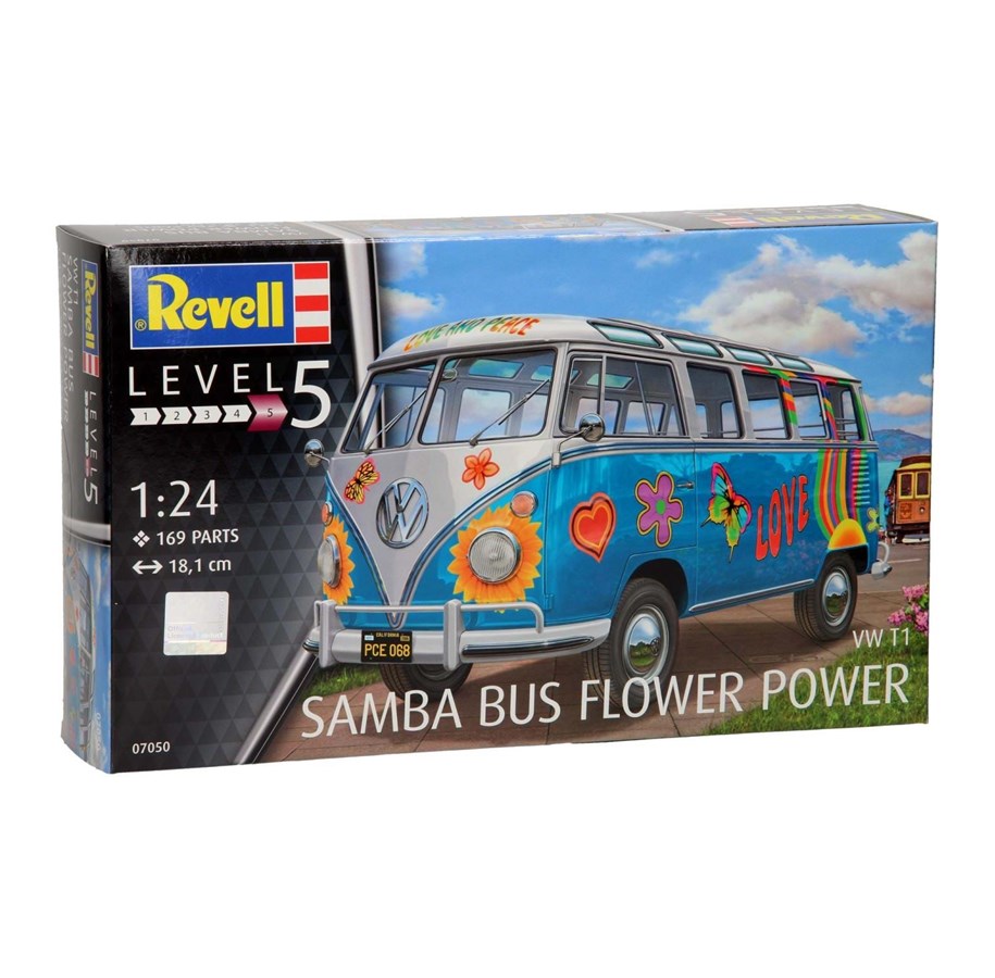 Pienoismallit - Revell Volkswagen T1 Samba Bus Flower Teho - 07050