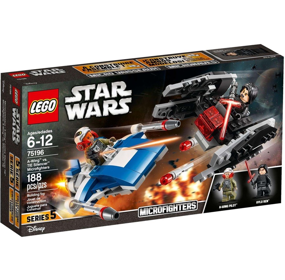 LEGO®  - LEGO Star Wars 75196 75196A-siipinen hävittäjä vastaan TIE Silencer -mikrohävittäjät - 75196