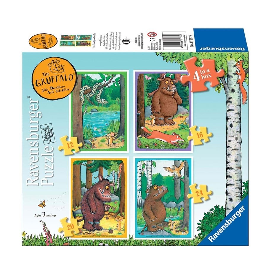 Palapelit - Ravensburger The Gruffalo jigsaw puzzle 4 in 1 - 71579