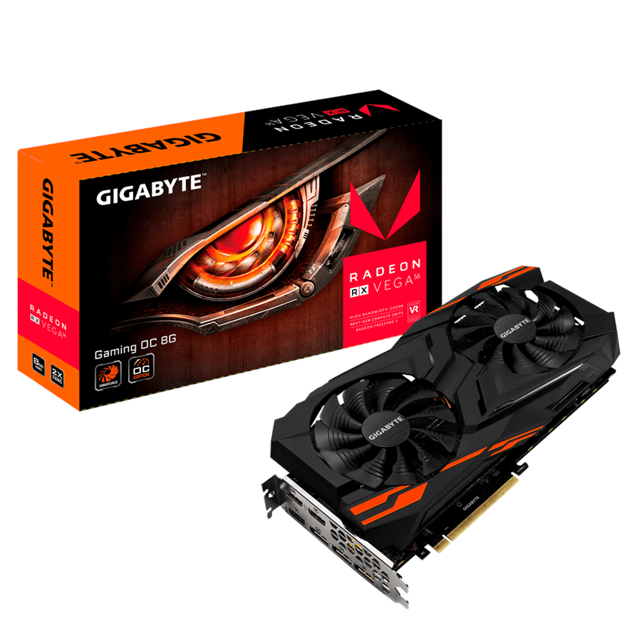 Näytönohjaimet - GIGABYTE Radeon RX VEGA 56 GAMING OC - 8GB HBM2 - Näytönohjaimet - GV-RXVEGA56GAMING OC-8GD