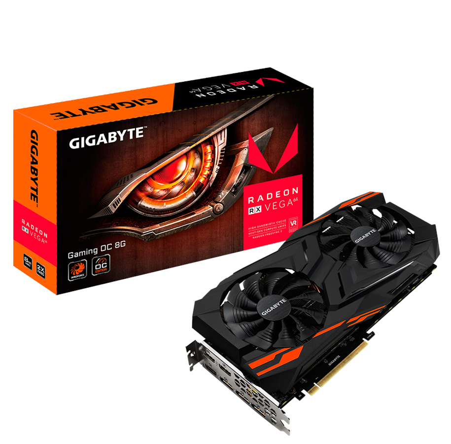 Näytönohjaimet - GIGABYTE Radeon RX VEGA 64 GAMING OC - 8GB HBM2 - Näytönohjaimet - GV-RXVEGA64GAMING OC-8GD