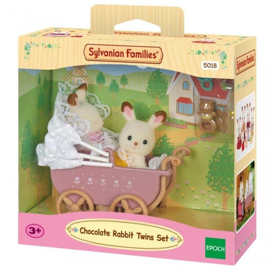 Nuket, pehmolelut ja oheistarvikkeet - Sylvanian Families Chocolate Rabbit Twins Set - 5018