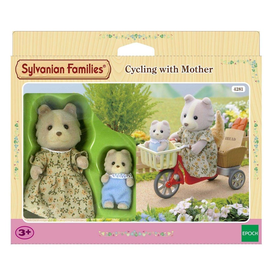 Nuket, pehmolelut ja oheistarvikkeet - Sylvanian Families Cycling with Mother - 4281