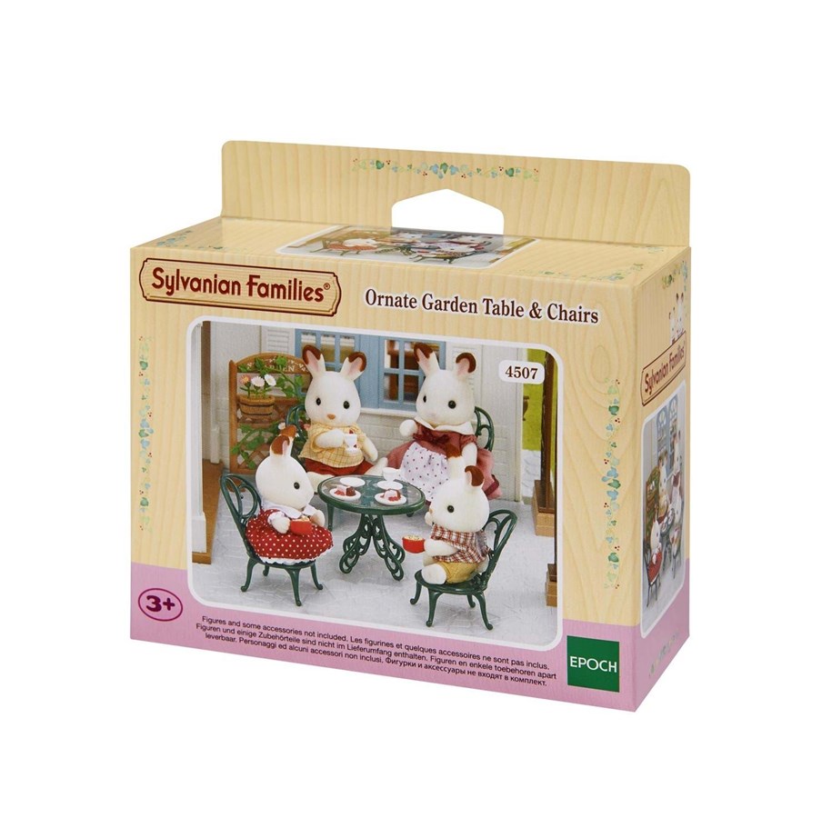 Nuket, pehmolelut ja oheistarvikkeet - Sylvanian Families Ornate Garden Table - Chairs - 4507