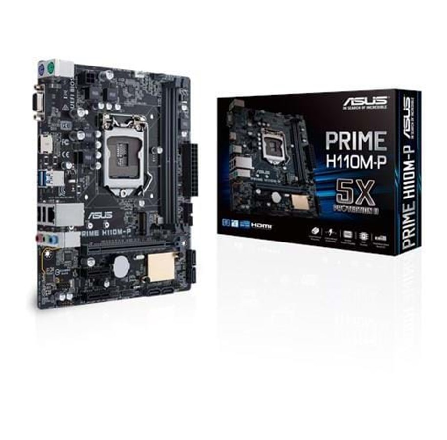 Emolevy - ASUS PRIME H110M-P Emolevy - Intel H110 Express - Intel LGA1151 socket - DDR4 RAM - Micro-ATX - 90MB0UR0-M0EAY0