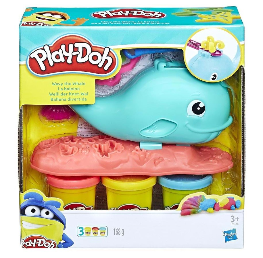 Rakennussarjat - Hasbro Play-Doh Wavy The Whale - E0100EU40