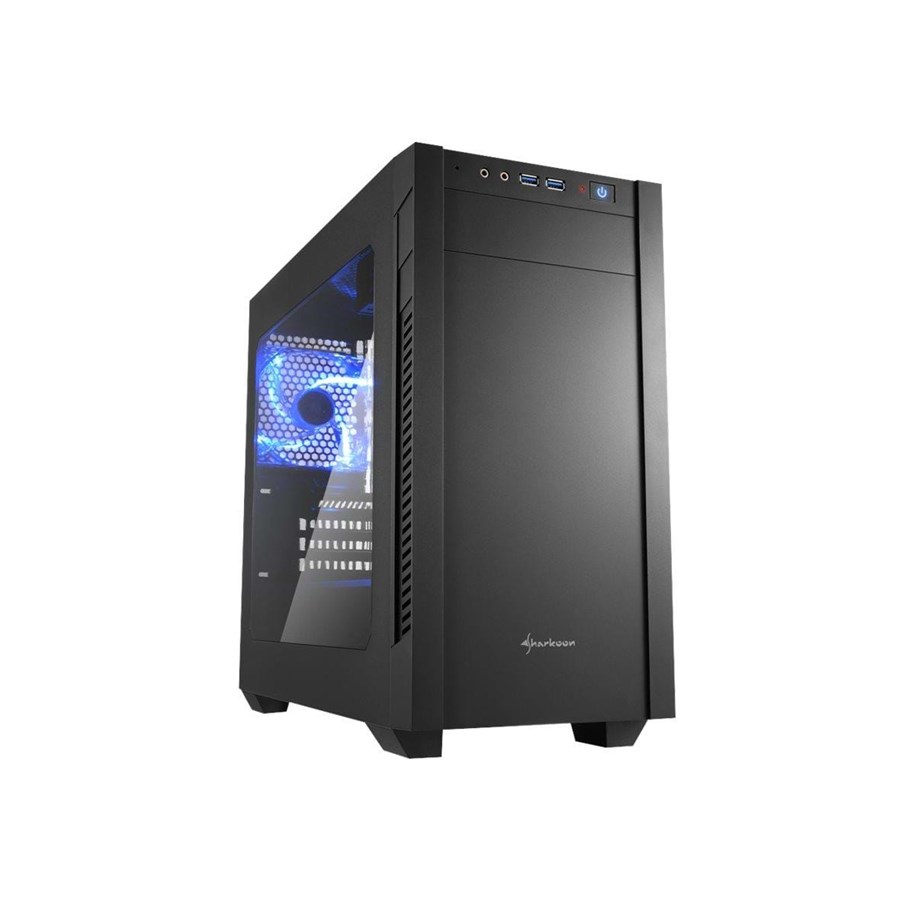 Kotelot - Sharkoon S1000 Window - tårn - micro-ATX - Kotelot - Miditower - Musta - 4044951013944