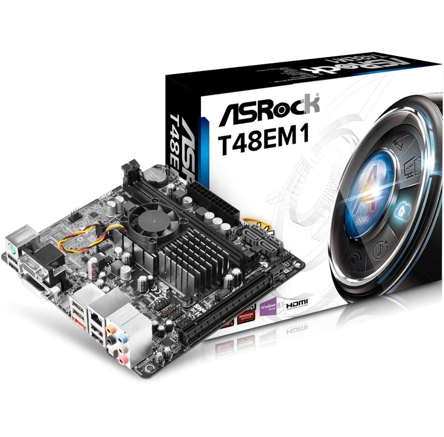 Emolevy - ASRock T48EM1 Emolevy - AMD A50M - AMD Onboard socket - DDR3 RAM - Mini-ITX - 90-MXGUQ0-A0UAYZ