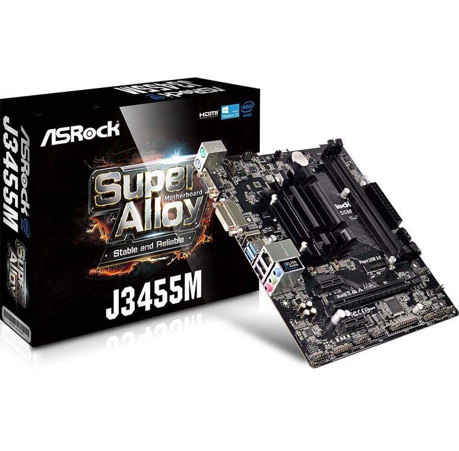 Emolevy - ASRock J3455M Emolevy - Intel Apollo Lake - Intel Onboard CPU socket - DDR3L (Low Voltage) RAM - Micro-ATX - 90-MXB450-A0UAYZ