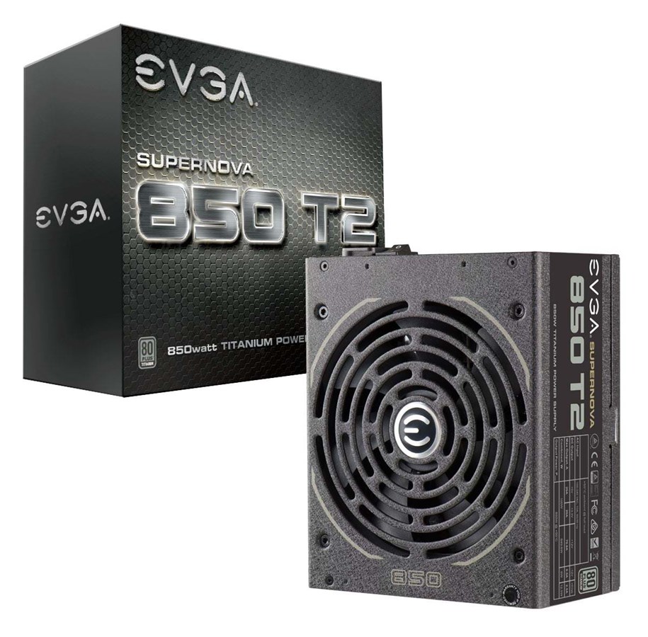 Virtalähde - EVGA SuperNOVA 850 T2 Virtalähde - 850 Watt - 140 mm - ATX - 80 Plus Titaani sertifioitu - 220-T2-0850-X2