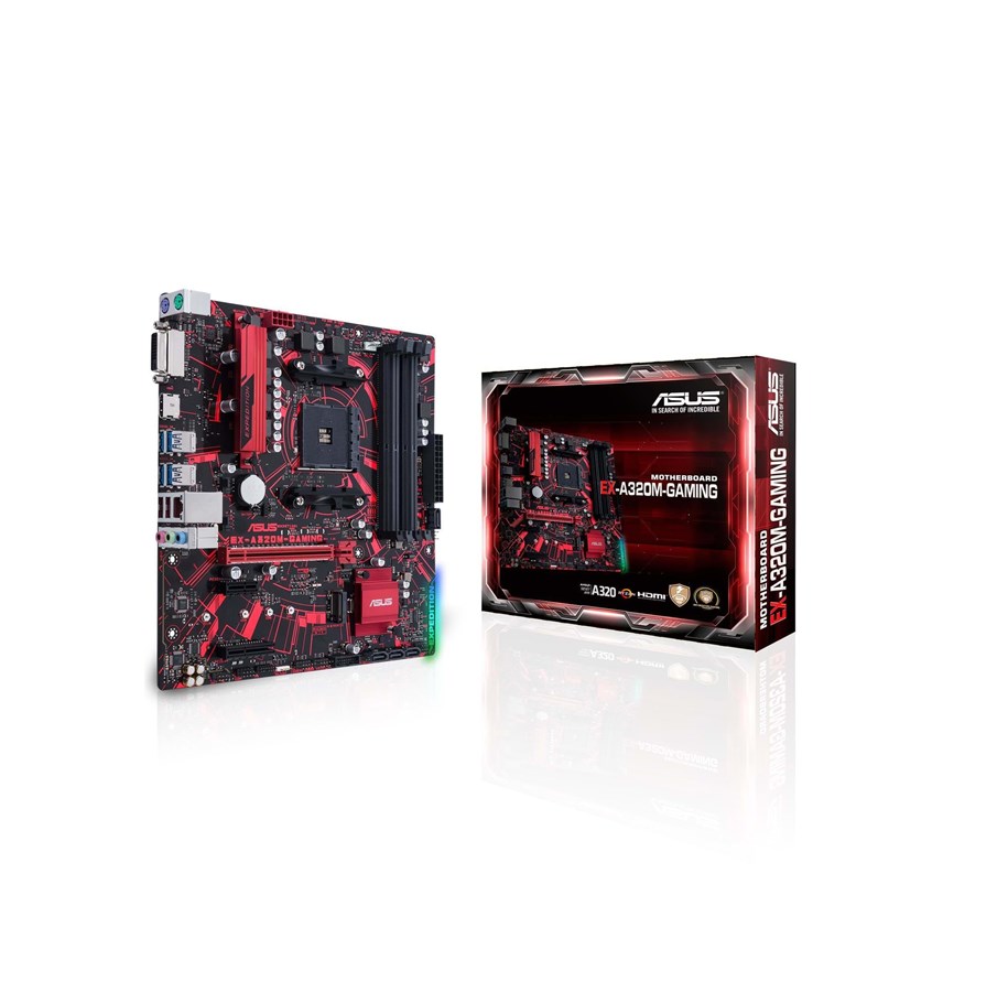 Emolevy - ASUS EX-A320M-GAMING Emolevy - AMD A320 - AMD AM4 socket - DDR4 RAM - Micro-ATX - 90MB0VG0-M0EAYM