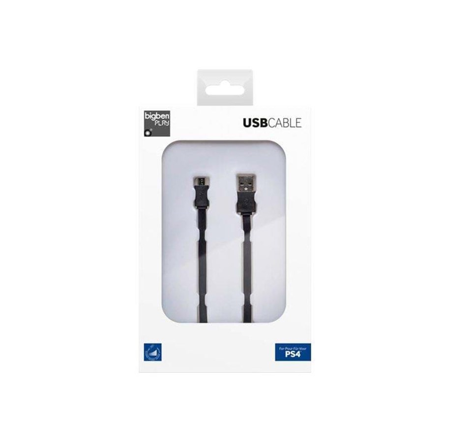 Pelit - lisävarusteet - BigBen Interactive Charge-only Cable 3 m - Wired Game console link cable kit - Sony PlayStation 4 - BB320763