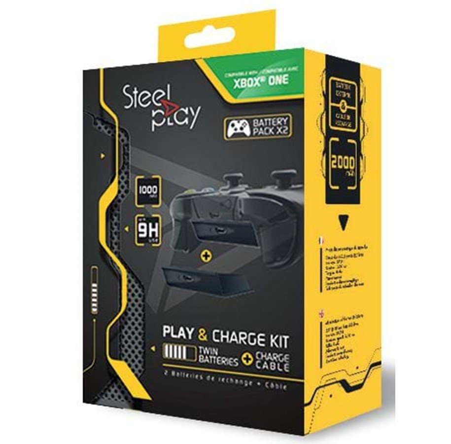 Akut ja Paristot - Steelplay Pelaa ja lataa -pakkaus kahdella akulla - 3760210998890