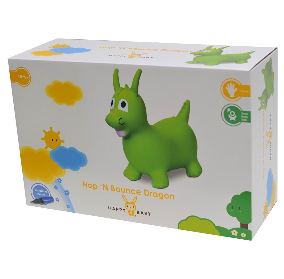 Vauva- ja taaperolelut - Happy Baby HB Hop n' Bounce Dragon Green w/Pump - 502148