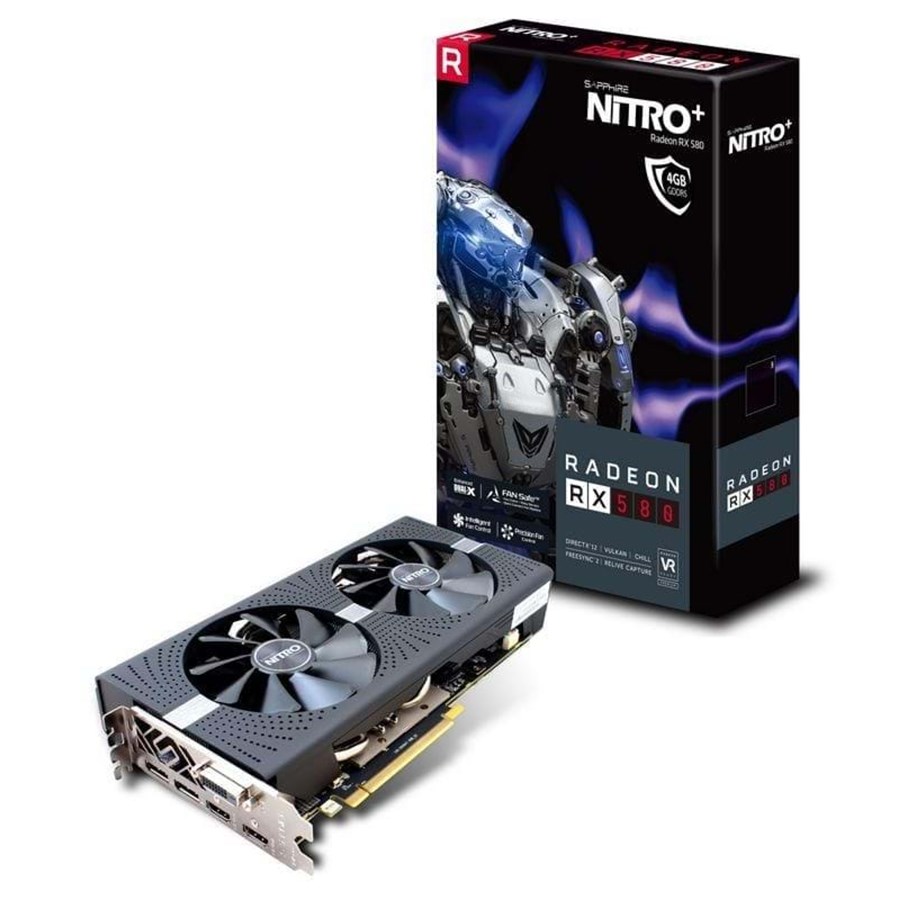 Näytönohjaimet - Sapphire Radeon RX 580 NITRO+ - 4GB GDDR5 RAM - Näytönohjaimet - 11265-31-20G