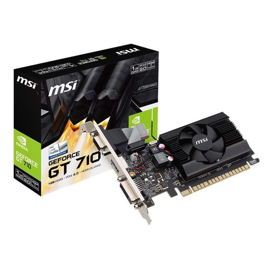Näytönohjaimet - MSI GeForce GT 710 Low Profile - 1GB GDDR3 RAM - Näytönohjaimet - GT 710 1GD3 LP
