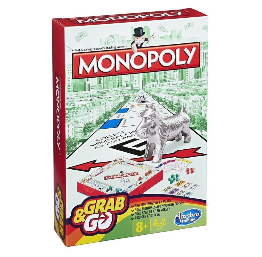 Lautapelit - Hasbro MONOPOLY GRAB AND GO- Travel (Pohjoismainen) - B10021792