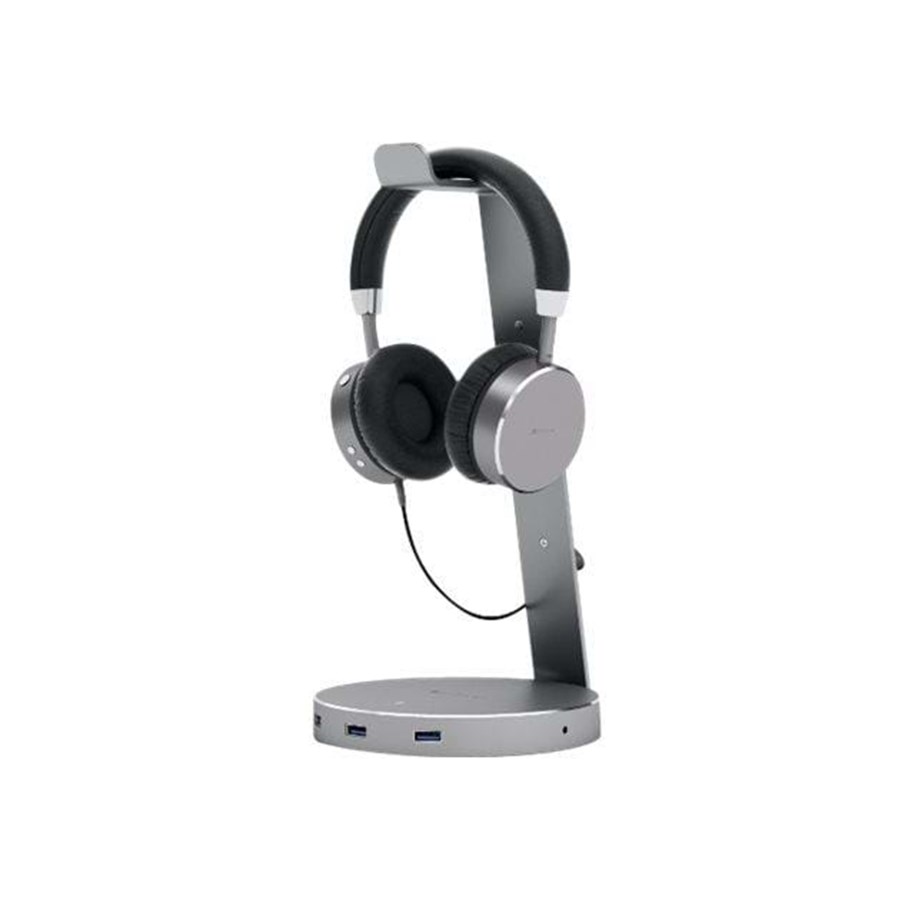 USB hub - Satechi Aluminum USB 3.0 Headphone Stand - hub - 3 porte USB hub - 3 porttia - Harmaa - ST-AHSHU3M