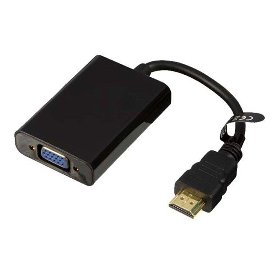 Näyttökaapeli - Deltaco HDMI til VGA og lyd-adapter 19-pin han - HDMI-VGA7-K