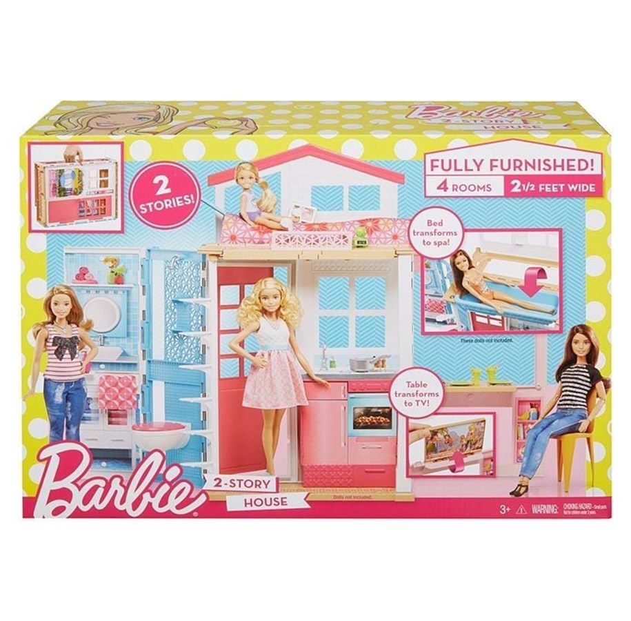 Nuket, pehmolelut ja oheistarvikkeet - Barbie 2-STORY HOUSE DVV47 - DVV47