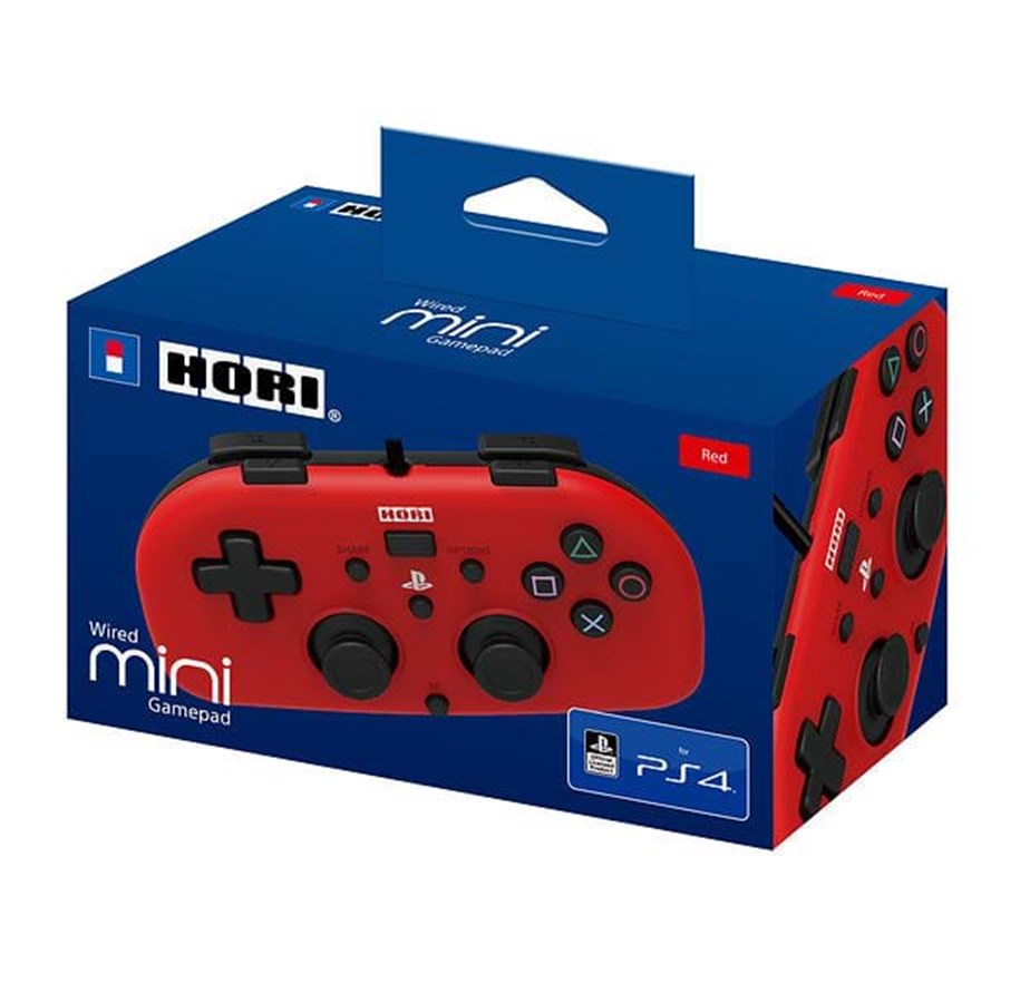 Pelit - lisävarusteet - HORI Wired Mini Gamepad - Punainen - Wired Controller - Sony PlayStation 4 - PS4-101E