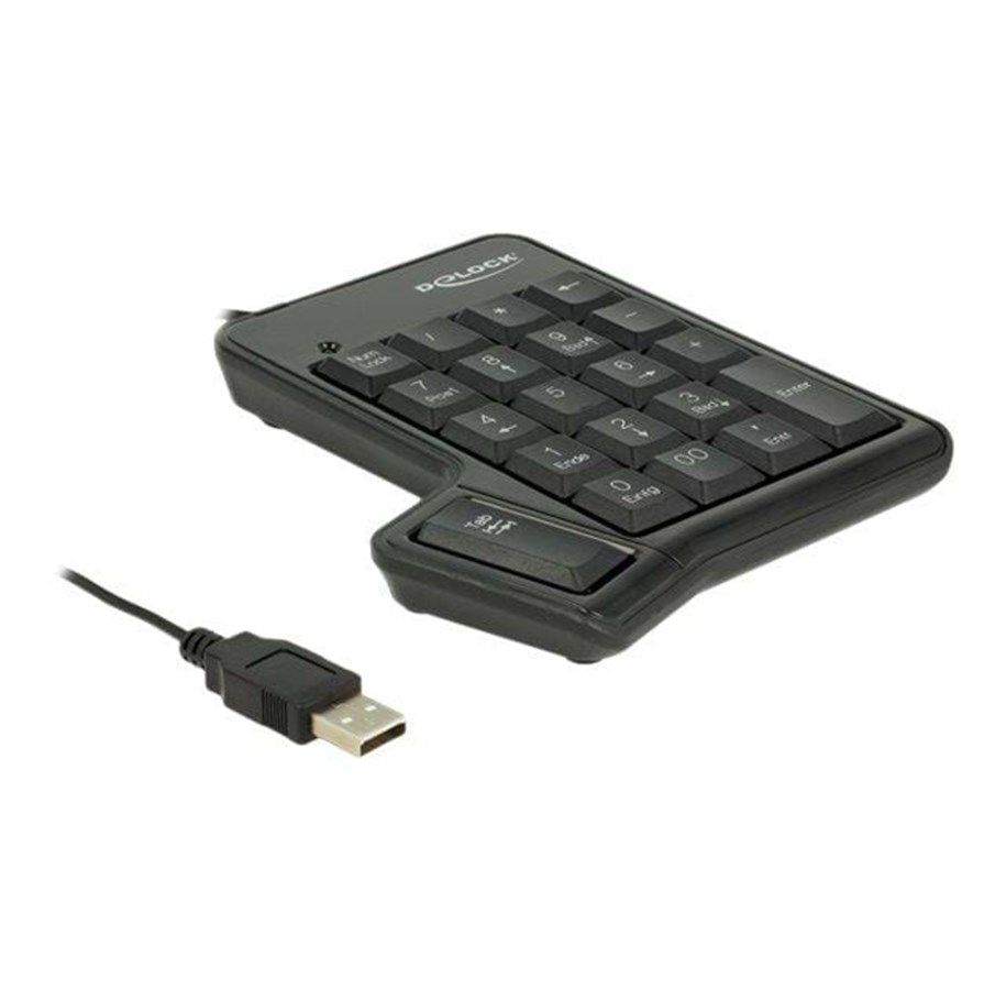 Näppäimistöt - DeLOCK - tastatur - Näppäimistö - Musta - 12482