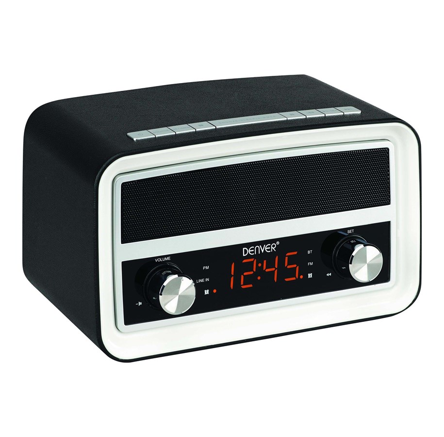 DAB, Verkko- & Kelloradiot - DENVER CRB-619 - clock radio - FM - Valkoinen - CRB-619BLACK