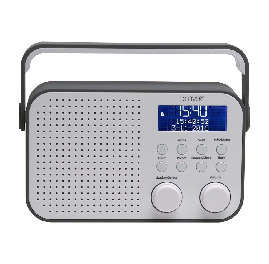 DAB, Verkko- & Kelloradiot - DENVER DAB-39 - DAB portable radio - Harmaa - DAB-39GREY