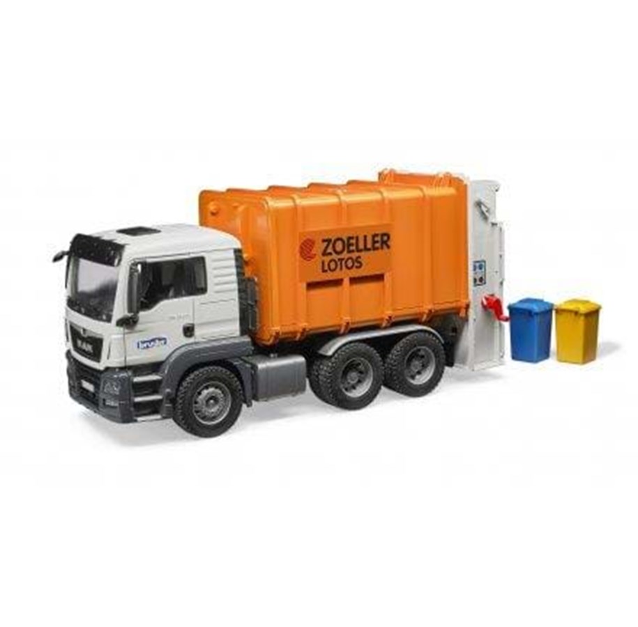 Leluautot - Bruder MAN TGS Rear loading garbage truck orange - 03762