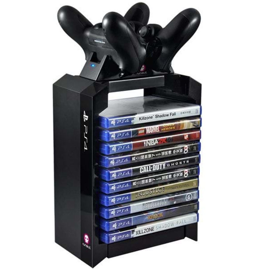 Pelit - lisävarusteet - Numskull PS4 Official Games Tower + Dual Charger - Miscellaneous Lisävarusteet pelikonsoleille - Sony PlayStation 4 - 0702658994013