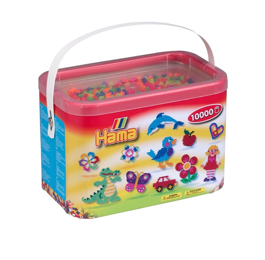 Luovat leikit - Hama Ironing beads in Bucket-Neonmix 10.000pcs. - 202-51