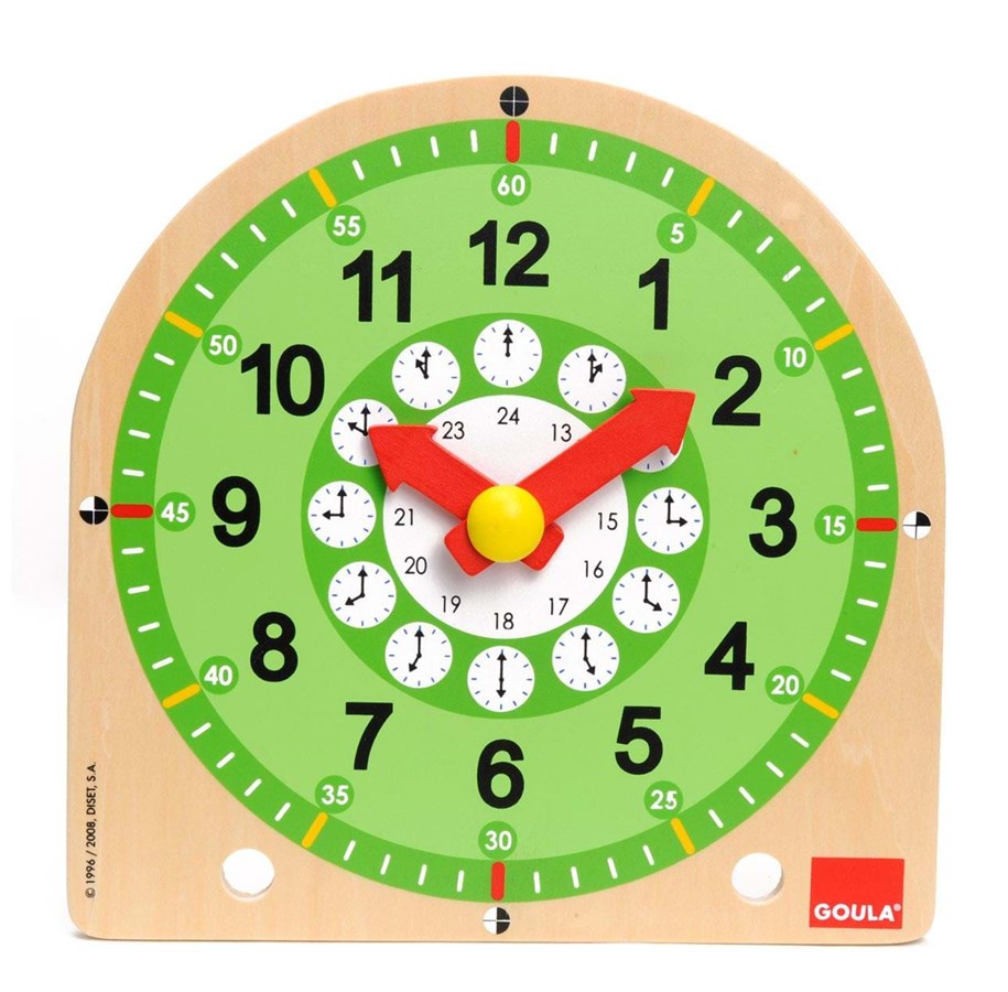 Puulelut - Jumbo Jon Wood Learning Clock - D55125