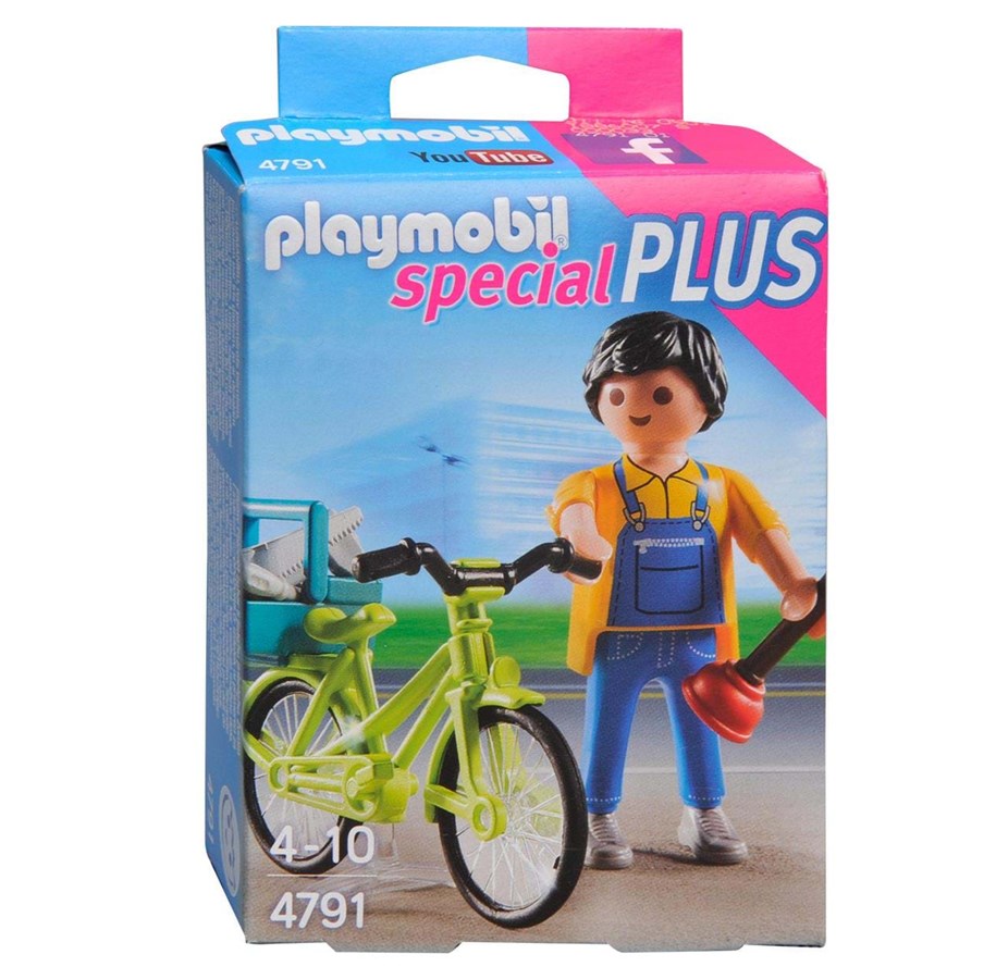 Hahmot - Playmobil 4791 Handyman with Bicycle - 4791