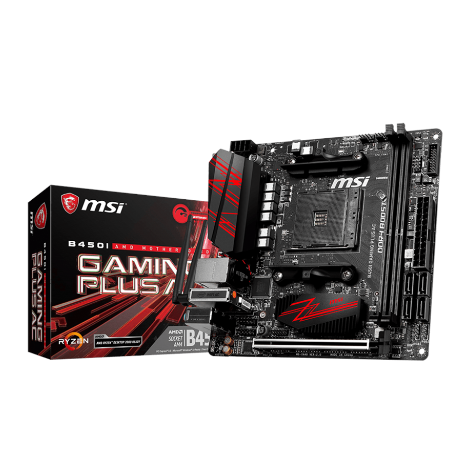 Emolevy - MSI B450I GAMING PLUS AC Emolevy - AMD B450 - AMD AM4 socket - DDR4 RAM - Mini-ITX - B450I GAMING PLUS AC