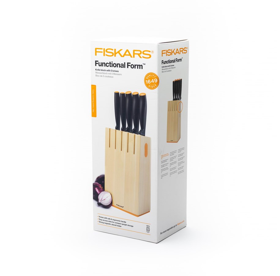 Keittiövälineet - Fiskars 5 pieces knife block set - 1014211