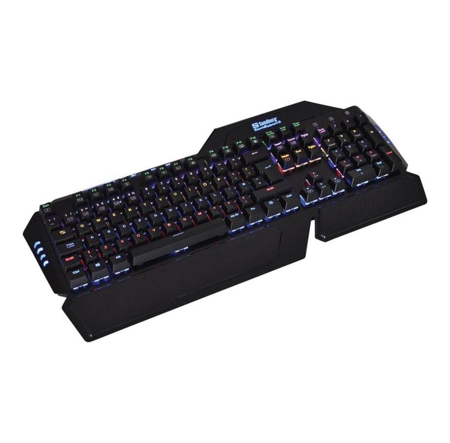 Näppäimistöt - Sandberg Hailstorm Mech - keyboard - Nordic - Näppäimistö - Musta - 640-06