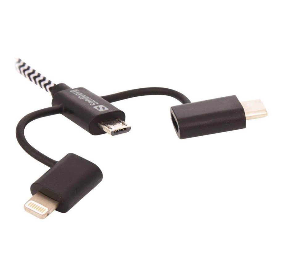 Muut kaapelit - Sandberg 3in1 - lataus- / tietokaapeli - Lightning / USB - 441-01