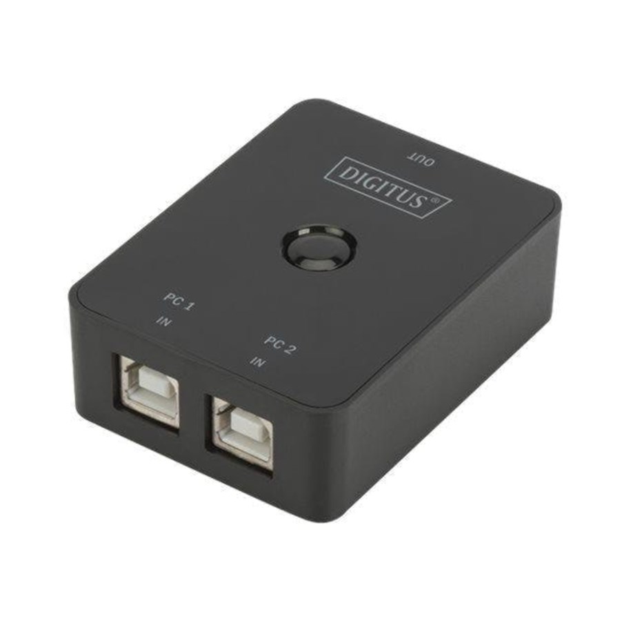 USB hub - DIGITUS USB 2.0 Sharing Switch USB hub - 2 porttia - Musta - DA-70135-2