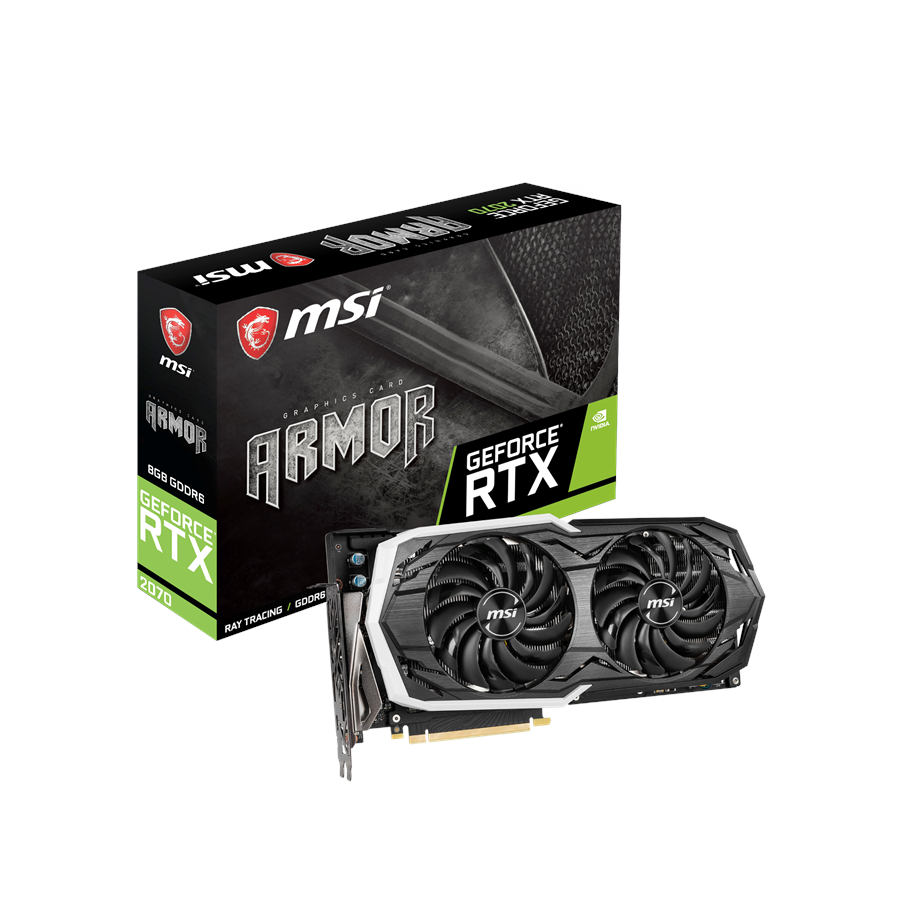 Näytönohjaimet - MSI GeForce RTX 2070 ARMOR - 8GB GDDR6 RAM - Näytönohjaimet - RTX 2070 ARMOR 8G