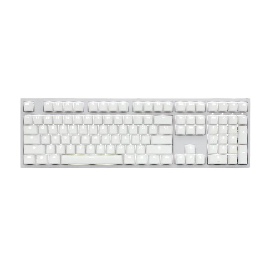 Näppäimistöt - Ducky One 2 Backlit Cherry MX Brown - White - Pelinäppäimistö - Pohjoismainen - Valkoinen - DKON1808S-BFIPDWZW1