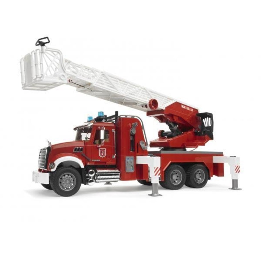 Leluautot - Bruder MACK Granite Fire engine with slewing Tikkaat and water pump - 02821