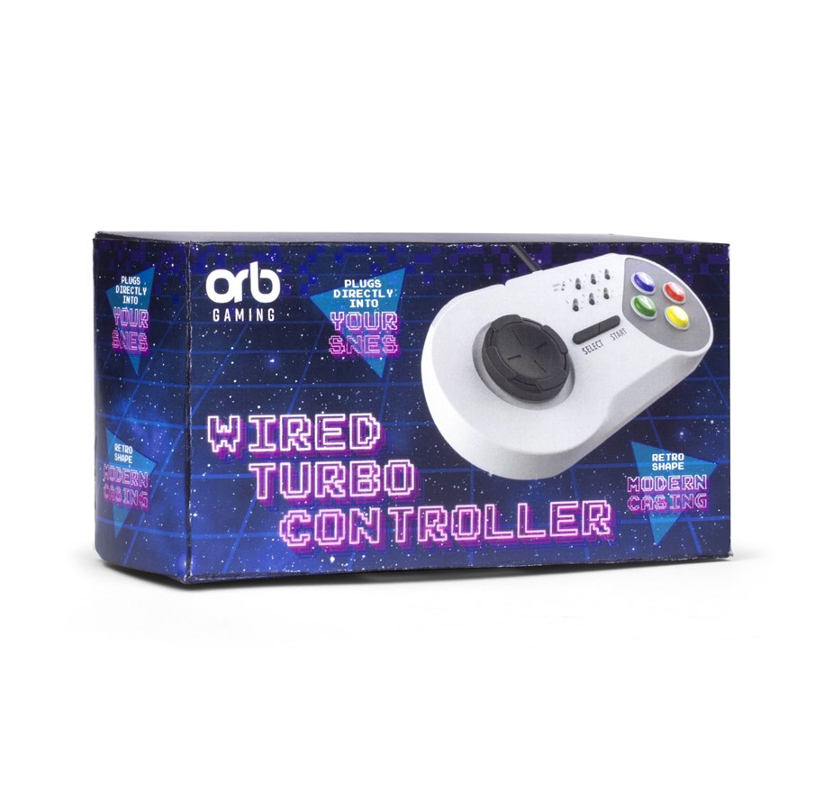 Pelit - lisävarusteet - Orb SNES Turbo Langallinen Ohjain - Wired Controller - Nintendo Super NES - 5060491776438