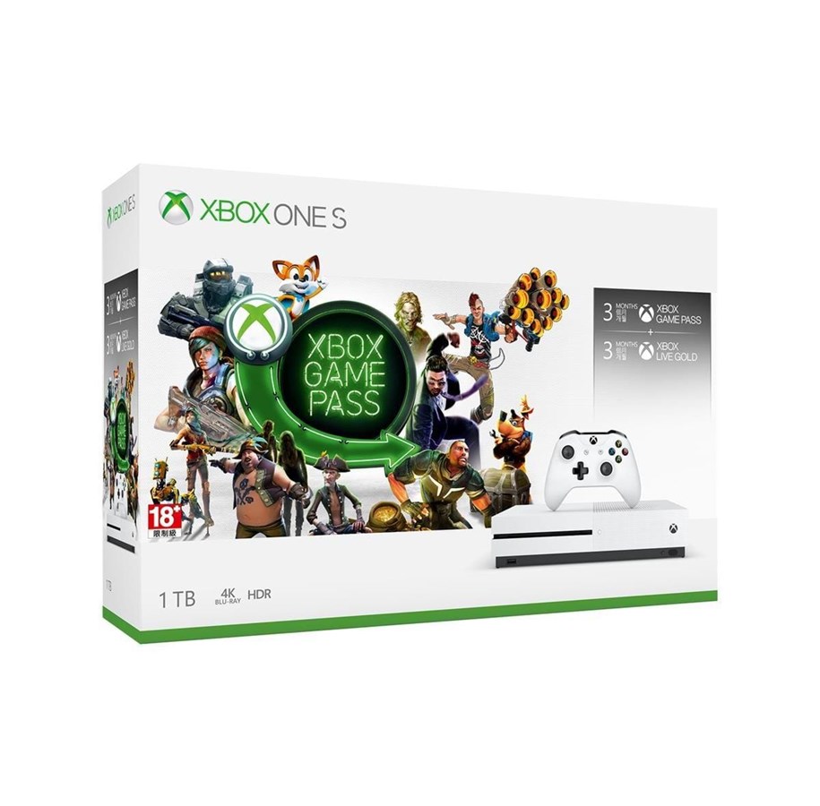 Pelikonsolit - Microsoft Xbox One S - 1TB (Starter Bundle) - 234-00355