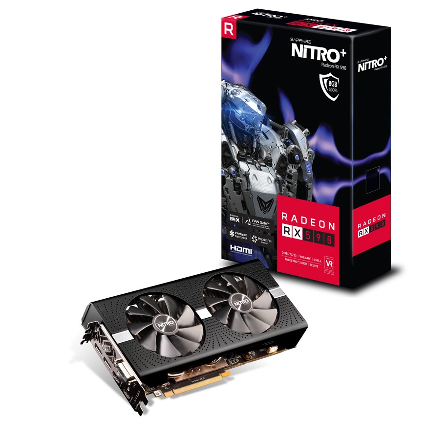 Näytönohjaimet - Sapphire Radeon RX 590 NITRO+ - 8GB GDDR5 RAM - Näytönohjaimet - 11289-05-20G
