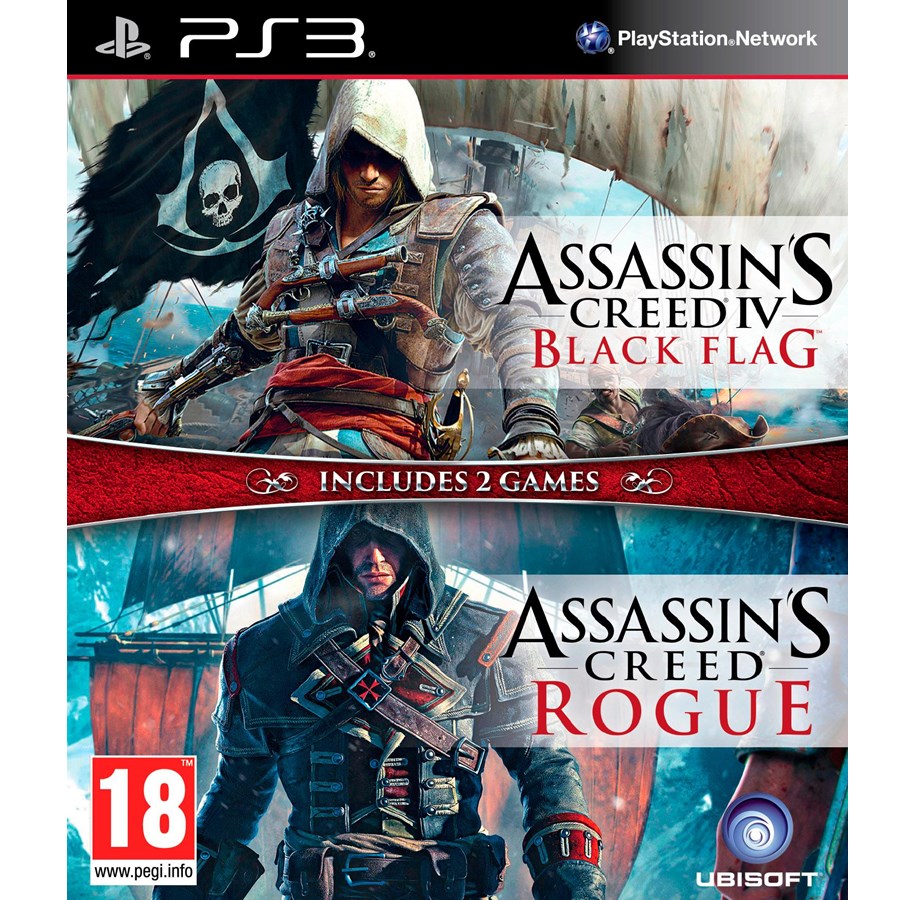 Pelit - Assassin's Creed IV: Black Flag + Assassin's Creed Rogue (Nordic) - Sony PlayStation 3 - Kokoelma - 3307215888827