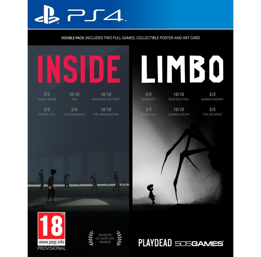 Pelit - Inside - Limbo (Double Pack) - Sony PlayStation 4 - Seikkailu - 8023171040714