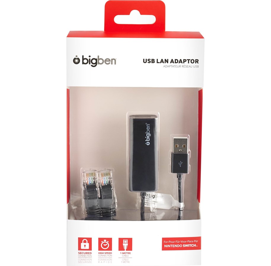 Pelit - lisävarusteet - BigBen Interactive Switch LAN adapter - Wired Lisävarusteet pelikonsoleille - Nintendo Switch - 3499550362817