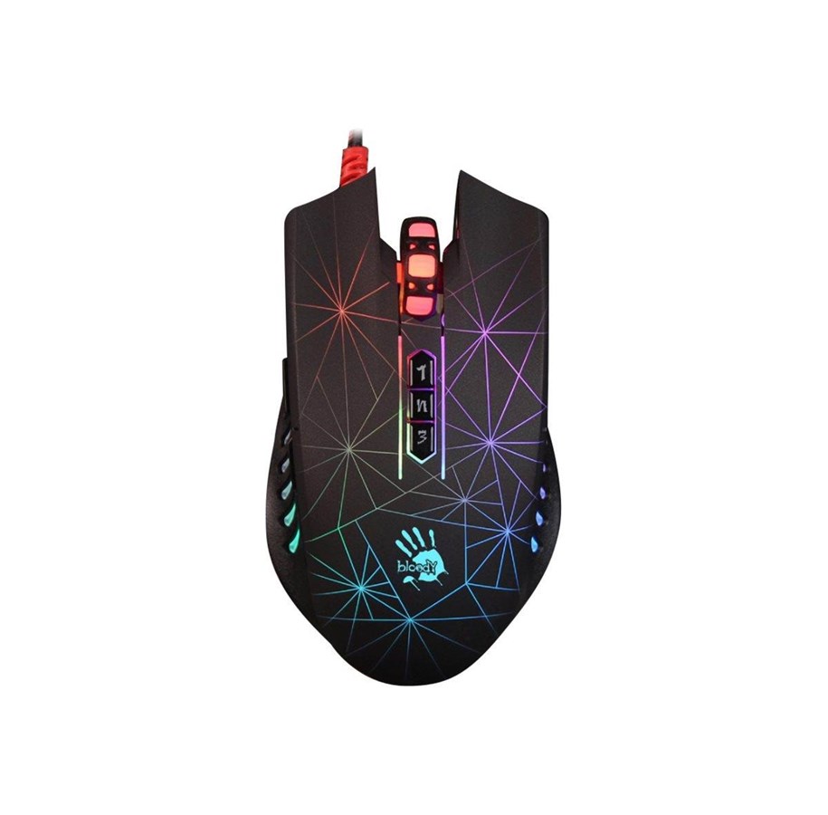Hiiret - A4Tech Bloody Light Strike P81 - Pelihiiri - Optinen - 8 painiketta - Musta RGB-valolla - A4TMYS45951