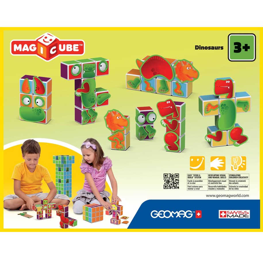 Rakennussarjat - Geomag Magicube Dinosaurs - GM1410
